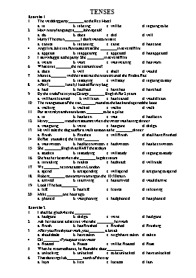 Bài tập trắc nghiệm Tenses